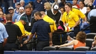 Fan leaves Rays game after getting hit with ball