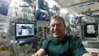 Tim Peake with the Astro Pi MP3 player
