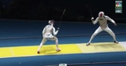 French Fencer drops phone from his pocket