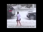 Worst Walk Of Shame Ever Half Naked Woman Seen Walking Barefoot Through Storm Jonas Without