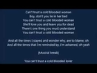 The Pretty Reckless - Cold Blooded (LYRICS)