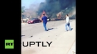 USA: Fiery aftermath of military jet crash in California