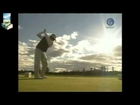 Fred Couples Golf Swing - Down the line from low angle