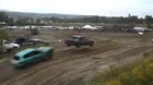 Car jumps over another onewhile racing