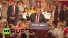 USA: Anti-Trump banner unfurled during speech in Phoenix