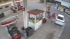 Robber tries stealing cash belt at pump and drags attendant