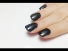 Matte Black French Tip Manicure by CuteNailArt
