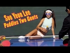 Table Tennis Champ Soo Yeon Lee Paddles Two Gents