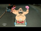 King Hippo (Mike Tyson's Punch-Out!!) 3D Chalk Art - AWE me Artist Series