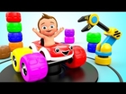 Learn Colors for Children with Baby Car Toy Vehicles Tire 3D Kids Toddler Learning Educational