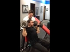 16 year old dumbbell military presses 100 pounds