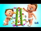 Learn Colors for Children with Baby Wooden Kugelbahn Giant Toys Set Color Balls 3D Kids Educational