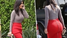 (Video) Kim Kardashian B*tt Too Big For Her Tight Skirt | Can't Get Out Of Her Car!