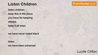Lucille Clifton - Listen Children