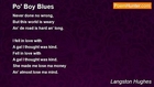Langston Hughes - Po' Boy Blues