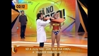 Juju Salimeni avec un costume de Wonder Woman en body painting