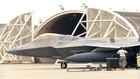 F22 Raptor is Preparing to Take Off with External Fuel Tanks